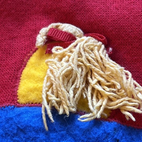 Vintage Saks Fifth Avenue Red Cotton Pullover Crewneck Sweatshirt Kids Dancer - Picture 4 of 10